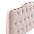 Modway Sophia Tufted Performance Velvet Full/Queen Headboard - Pink-Stain-Resistant Fabric
