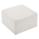 Modway Callum Large 28" Square Woven Heathered Fabric Upholstered Ottoman - Heathered Weave/Ivory-Weight Capacity: 506 lbs.