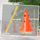 PawHut Portable Dog Agility Hurdle Cone Set with 8 Cones, 8 Poles and Carry Bag - Orange-Three adjustable heights for different pet sizes 