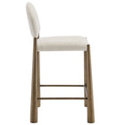 Modway - Hayley Tissu rembourré Tabouret de comptoir - Crème en laiton-Pieds métalliques effilés avec repose-pieds