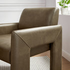 Modway Daven Vegan Leather Dining Armchair - Mushroom-Integrated Non-Marking Floor Glides