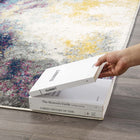 Modway Entourage Adeline Contemporary Modern Abstract Area Rug - 8 ft W x 10 ft L - Blue Grey Yellow Ivory Pink-100% Frise Polypropylene