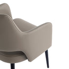 Manhattan Comfort - Chaise de salle à manger moderne Tremont 58 cm en similicuir avec accoudoirs - Taupe-Mousse haute densité pour le confort et la durabilité