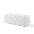 Modway Amour 48" Tufted Button Entryway Faux Leather Bench - White-6