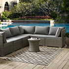 Modway Jagged Geometric Diamond Trellis Indoor/Outdoor Area Rug - 5 ft W x 8 ft L - Grey/Beige-Tight Low Pile Weave