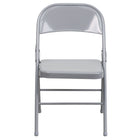 Flash Furniture HERCULES Series Triple Braced & Double Hinged Grey Metal Folding Chair-Set of 4 Metal Folding Chairs