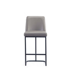Manhattan Comfort - Serena tabouret de comptoir moderne de 17,71 po en similicuir gris rembourré-Hauteur du siège : 26,37 po