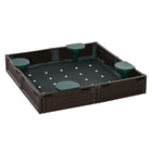 Outsunny - Bac à sable carré d'extérieur pour enfants avec auvent et revêtement en tissu - 123 x 123 cm - Marron-Le bricolage de ce bac à sable ne nécessite aucun outil spécial 