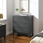 Modway Render 3-Drawer Bachelor's Chest - Charcoal-Smooth Wood Grain Laminate