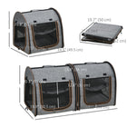PawHut 39" Travel Pet Carrier - Grey-Foldable design and storage bag, the carrier is easy to store when not in use