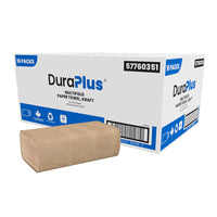 DuraPlus DP0351 Multi Fold Hand Towel - Kraft - 16 Packs of 250 Sheets/Pack-Ideal for commercial and public restrooms