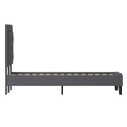 Flash Furniture - Lit plateforme Roxbury très grand touffeté en tissu gris foncé-Touffeté à boutons