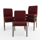 Flash Furniture HERCULES Series 18.5"W Stacking Church Chair in Burgundy Patterned Fabric with Gold Vein Frame-16 Gauge Steel Frame
