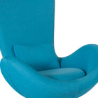 Chaise d’appoint salon-réception de série Egg en tissu turquoise (CH-162430-AQ-FAB-GG)-Oreiller lombaire