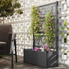 Outsunny - Jardinière d’extérieur en osier avec treillis, gris foncé-Bac inférieur pouvant contenir plusieurs plantes et fleurs  