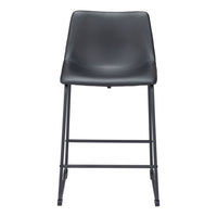 Zuo Smart Counter Stool - Black - Set of 2-Plush and durable faux leather fabric