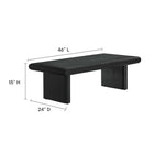 Modway Relic Concrete Textured Coffee Table - Black-Textured Cement Finish