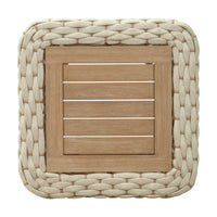 Zuo Antul Coffee Table - White/Natural-Painted Acacia Wood square shape tabletop