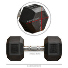 Soozier - Haltères Hexagonaux En Caoutchouc 35 Lbs, Poids Pour Entraînement De Fitness - Noir-La forme hexagonale empêche de rouler pendant l'entraînement ou lors du rangement  