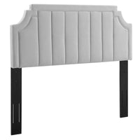 Modway Alyona Channel Tufted Performance Velvet Full/Queen Headboard - Light Grey-Channel Tufted Full/Queen Headboard