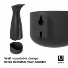 Umbra Otto Wall Mount Automatic Soap and Sanitizer Pump - 8.5oz (250ml) - Black Charcoal-6