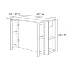 Modway Meadowbrook 3-Piece Kitchen Island and Stool Set - White Maple-MDF, Particleboard, and Paper Laminate