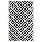 Modway Alika Abstract Diamond Trellis Area Rug - 8 ft W x 10 ft L - Black/White-Abstract Diamond Trellis Area Rug