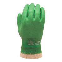 Atlas Full PVC Double Coated Rough Grip Glove - Cotton Jersey Liner - Green - Medium-Full PVC coating