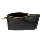 Gry Mattr - Pochette en cuir végétalien - Noir-Fermeture à glissière en laiton et pince porte-clés pour un accès sécuritaire