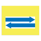 Cosco - Panneau jaune avec flèches bleues avec kit de piquet en métal - 15 po x 19 po-Ce panneau directionnel présente des flèches bleues audacieuses sur fond jaune vif pour une grande visibilité et une orientation claire