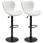 HOMCOM Adjustable Swivel PU Leather Bar Stools - White - 2 Pack-A set of 2 gives you a matching look
