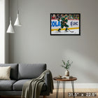 Matt Boldy Wild Skating - Framed Canvas - 31" x 22"-Ready to hang - arrives fully assembled