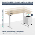 MotionGrey - Bureau assis-debout électrique en L réversible Ergo Pro, 59 po de largeur - Brun clair / blanc-5