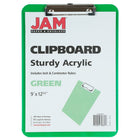 JAM Paper - Presse-papiers en plastique avec pince métallique discrète - format lettre (9 x 12 -5) - vert-Dimensions : 9 x 13 pouces | Faciles à empiler et à ranger. Se glissent dans la plupart des sacs, sacs à dos et mallettes.
