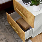 Modway Abel 2-Drawer Burl Wood Nightstand - White Bleached Burl-2-Drawer Nightstand