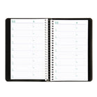Blueline 2027 Daily Planner with Spiral Binding and Soft Lizard-Like Cover - 8" x 5" - Black-Note box on each page and monthly expense page at the end of each month