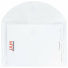 JAM Paper Enveloppes en plastique à 3 pochettes avec fermeture à velcro, 9 3/4 x 13 po, transparent, paquet de 10-Ouverture : Livret