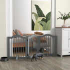 PawHut Freestanding Pet Gate with 2 Support Feet - Light Grey-Two additional supports for increased stability 