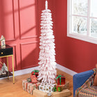 HOMCOM - Arbre de Noël artificiel 6' avec branches réalistes - Rose-Vaporisé de neige artificielle pour ajouter un aspect hivernal 
