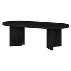 Hudson&Canal Alma 48"W Oval Coffee Table - Black Grain-Tabletop features a weight capacity of 60 lbs