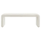 Modway Simba Boucle Fabric Waterfall Long Bench - Ivory-Assembly Required