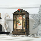 HOMCOM Christmas Snow Globe Lantern with Lights - Bronze-Fluttering glitter sequins mimic romantic, snowy ambiance 