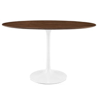 Modway Lippa 48" Oval Wood Dining Table - Walnut-Modern Dining Table