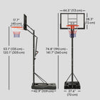 Soozier Portable Basketball Hoop with 44.5" Backboard and Fillable Base-2 wheels on the base ensure easy movement

