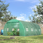 Outsunny 19 x 10 x 6.6 ft Walk-in Tunnel Greenhouse- UV-resistant plastic cover shields plants from light rain and wind
 