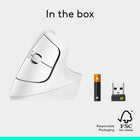Logitech Lift Vertical Ergonomic Mouse - Off-White-Requires Logi Options+ software, available for Windows and macOS