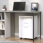 HOMCOM Vertical Filing Cabinet with Drawer Wheels - White-4 omnidirectional wheels (2 with brakes) allow for easy movement  
