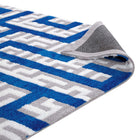 Modway Nahia Geometric Maze Area Rug - 8 ft W x 10 ft L - Ivory Light Grey/Blue-High Density / Machine-Woven