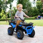 Qaba 12V Battery Powered Kids Electric Vehicle with 4 Spring Suspension Wheels - Blue-Foot pedal accelerator allows speed control between 1.9-3.7 mph (3-6 km/h) 