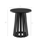 Manhattan Comfort - Layla Table d’appoint moderne 17,7 po - Noir-Base conique à lattes unique offrant stabilité et touche moderne